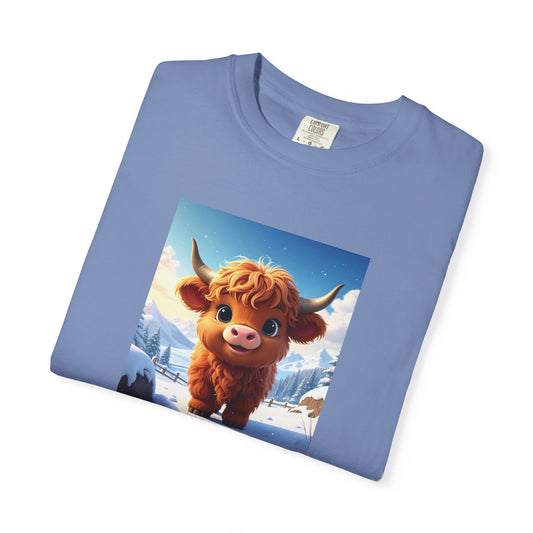 Christmas Highland Cow T-shirt | Holiday Cow Graphic Tee