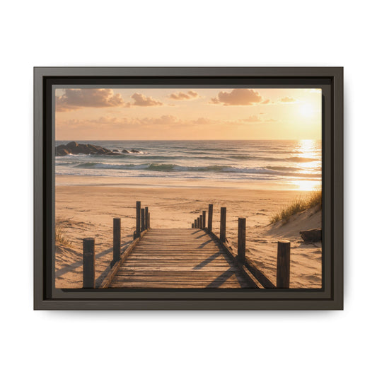 Customizable Beach Scripture Canvas — Personalized Family Beach Scene (Matte Framed)