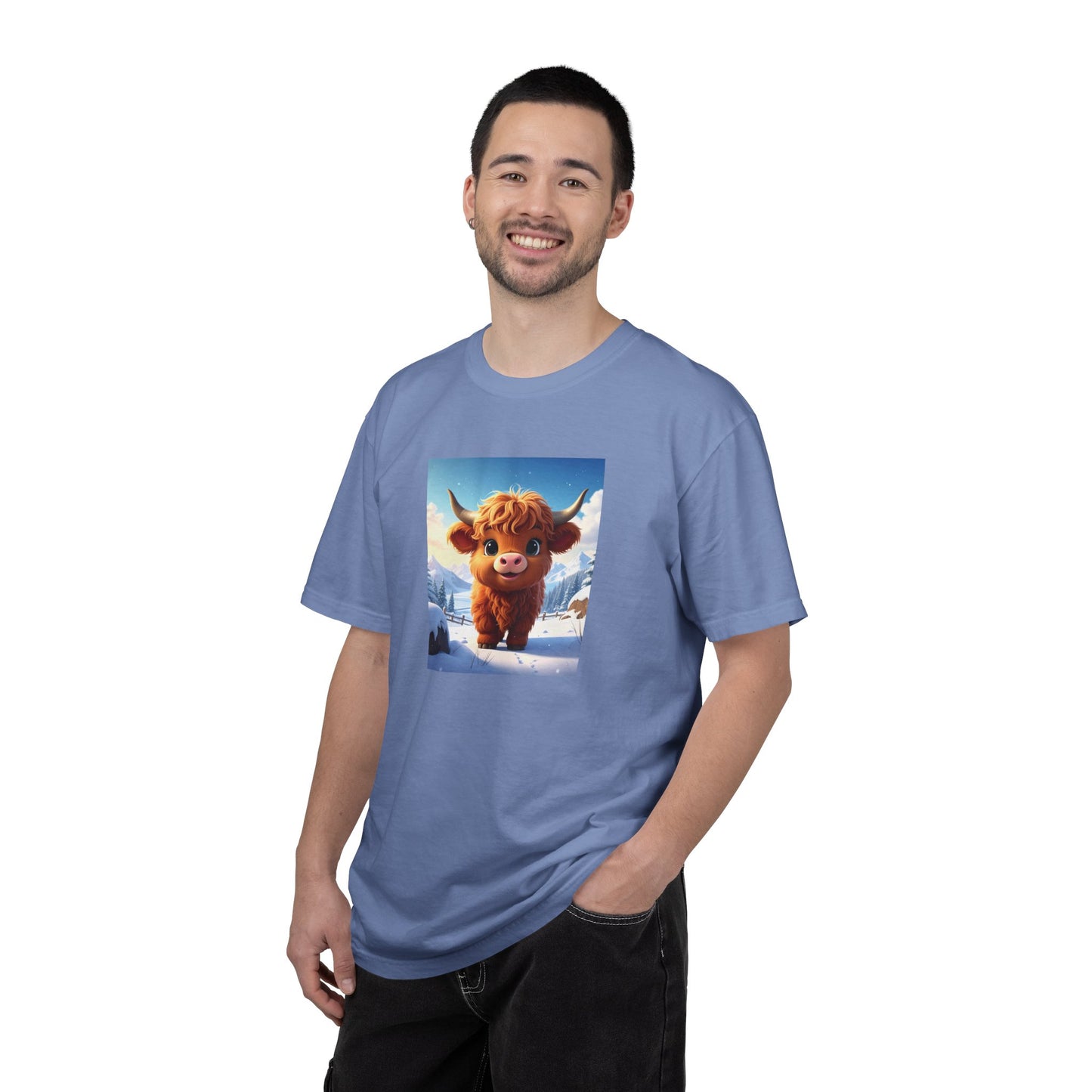 Christmas Highland Cow T-shirt | Holiday Cow Graphic Tee