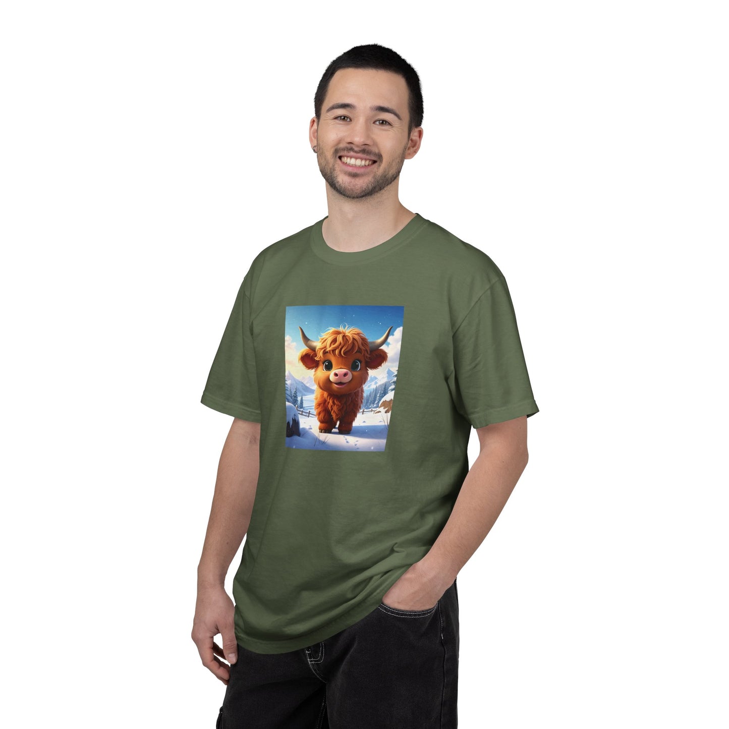 Christmas Highland Cow T-shirt | Holiday Cow Graphic Tee