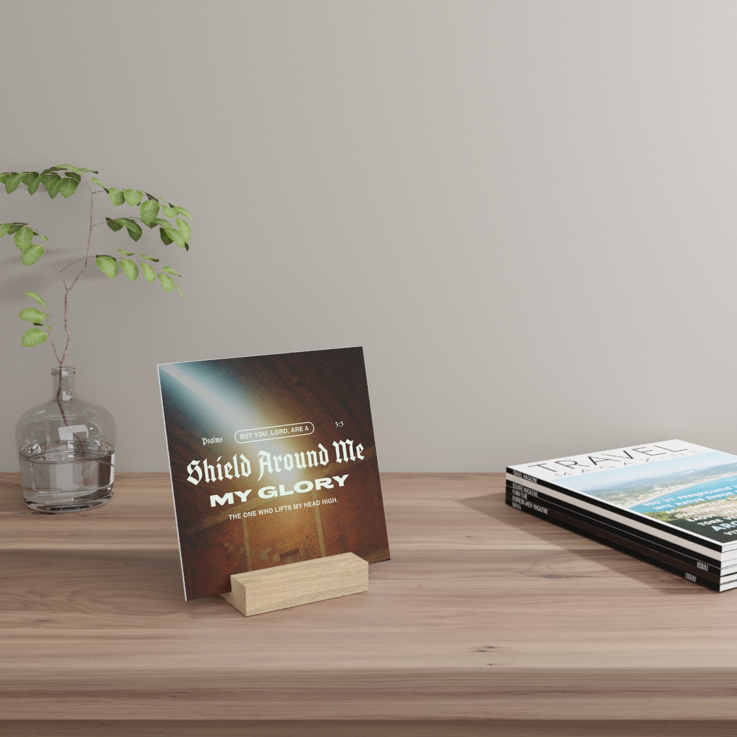 Psalm 3:3, Bible Verse Image, Gallery Board with Stand