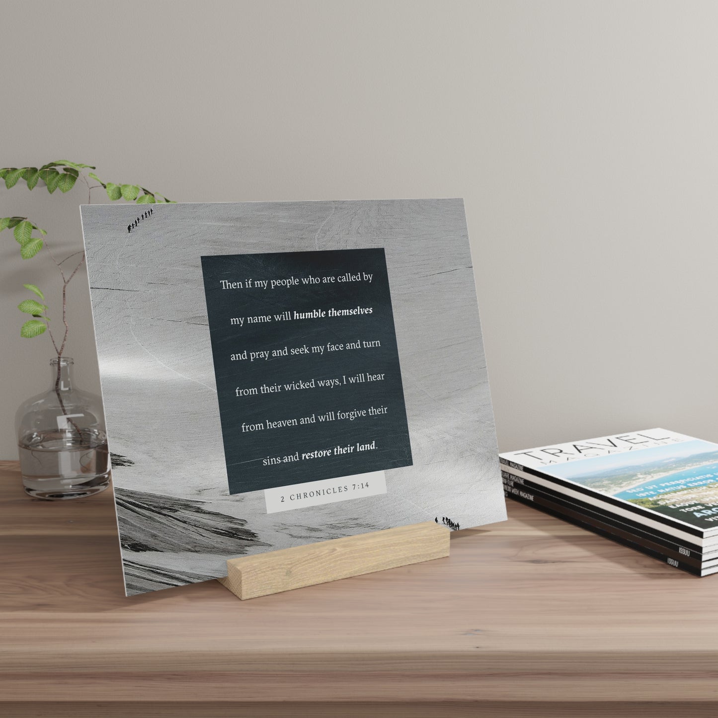 2nd Chronicles 7:14 verse image, Gallery Board with Stand