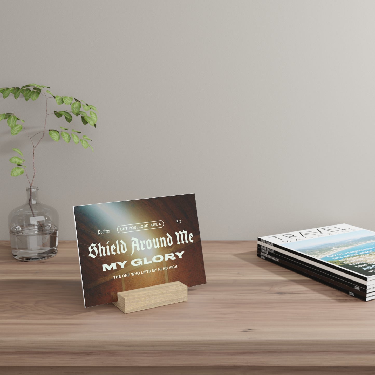 Psalm 3:3, Bible Verse Image, Gallery Board with Stand