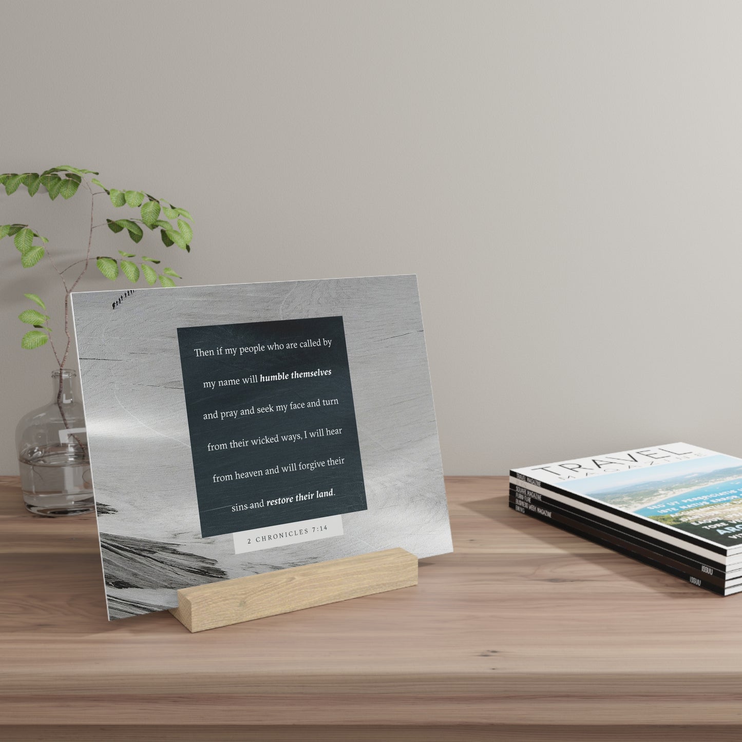 2nd Chronicles 7:14 verse image, Gallery Board with Stand