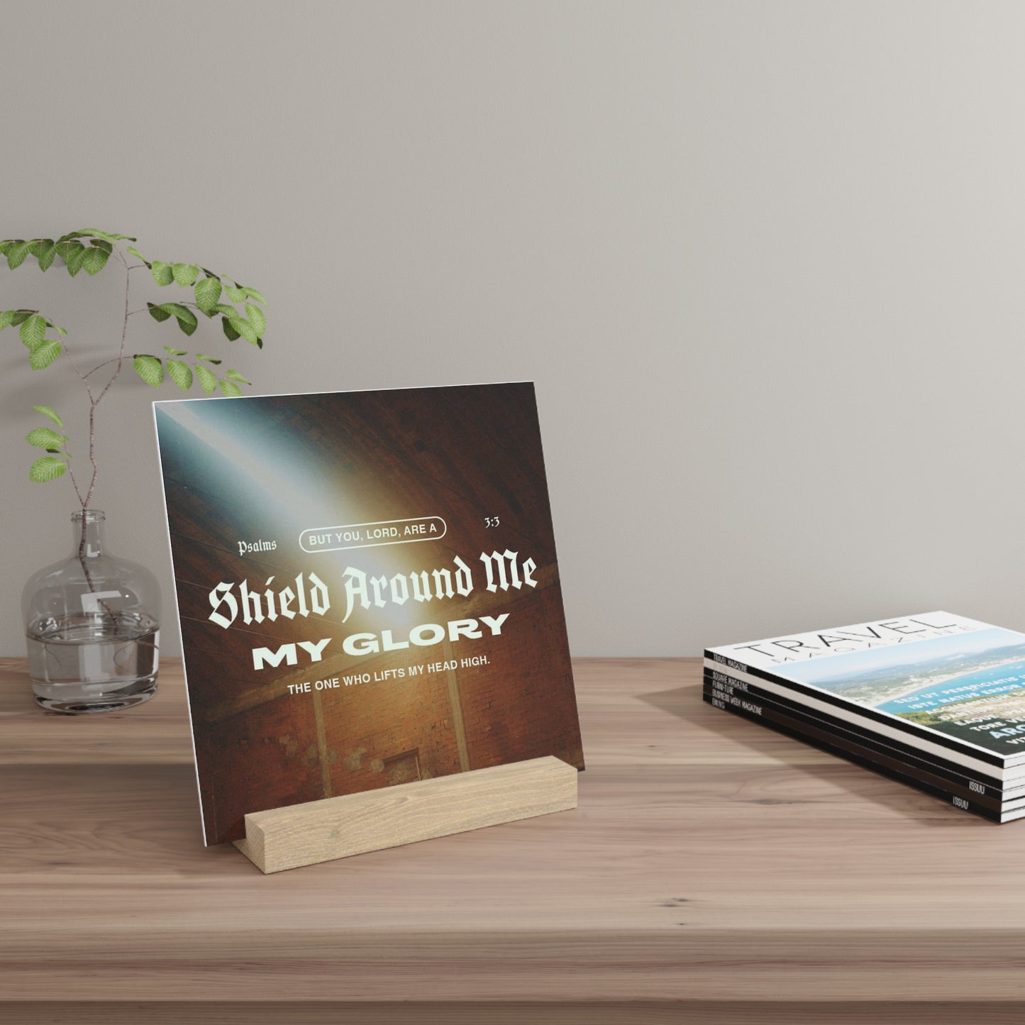Psalm 3:3, Bible Verse Image, Gallery Board with Stand