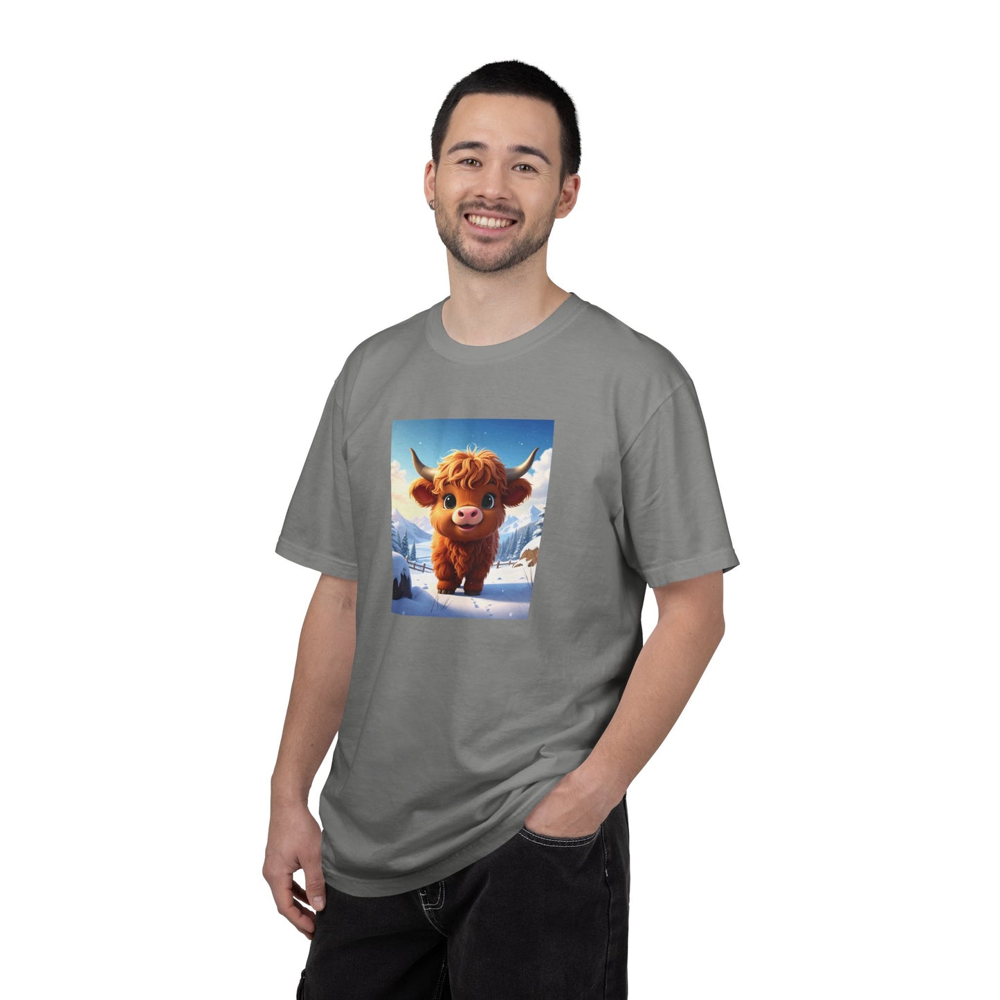 Christmas Highland Cow T-shirt | Holiday Cow Graphic Tee
