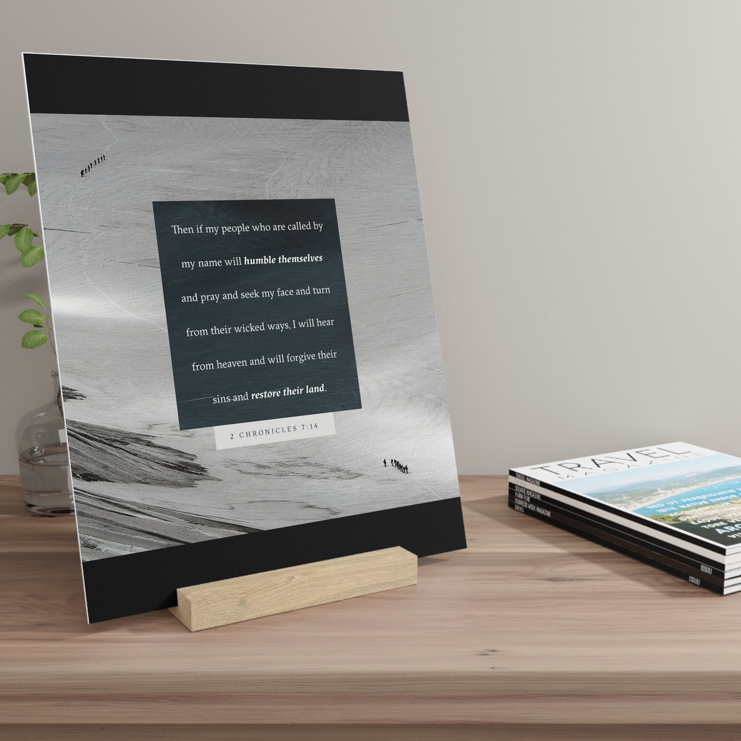 2nd Chronicles 7:14 verse image, Gallery Board with Stand