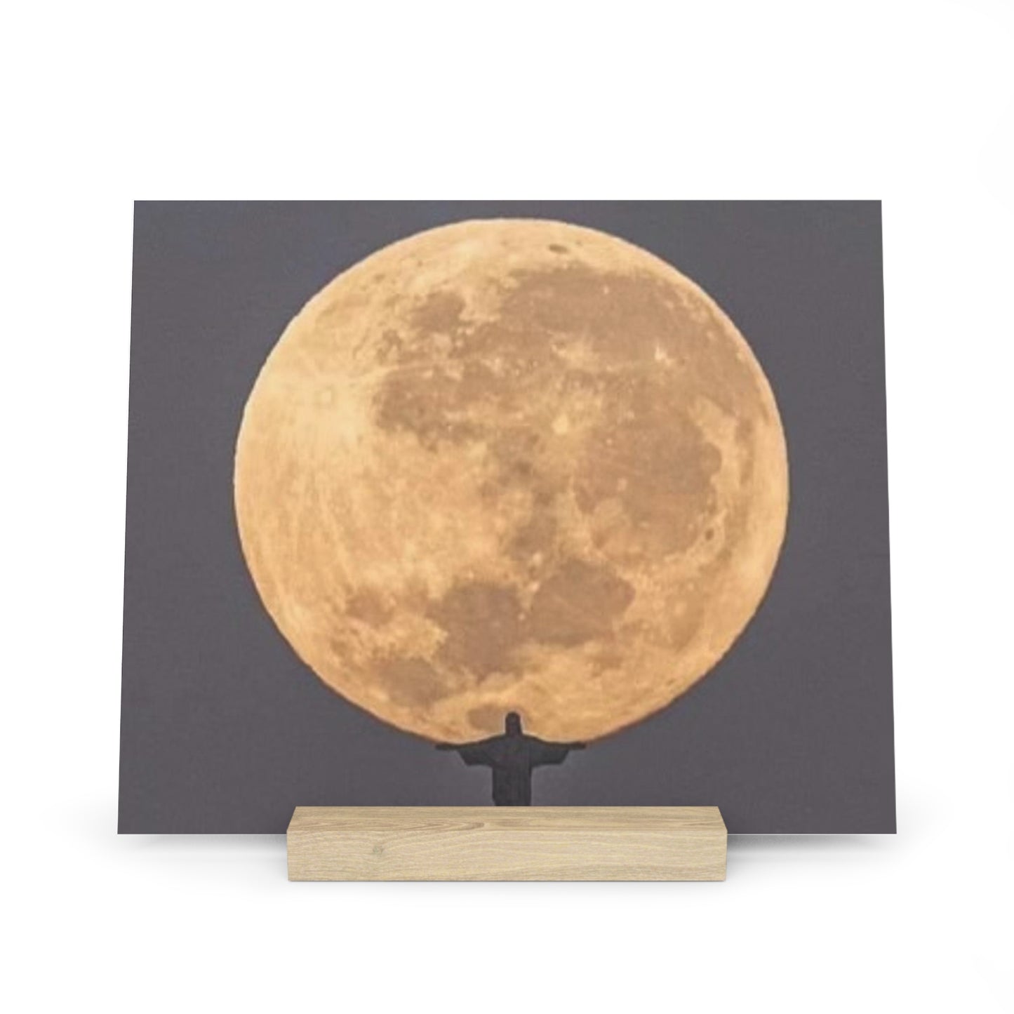 Chris the Redeemer, holding the moon, Canvas Board.