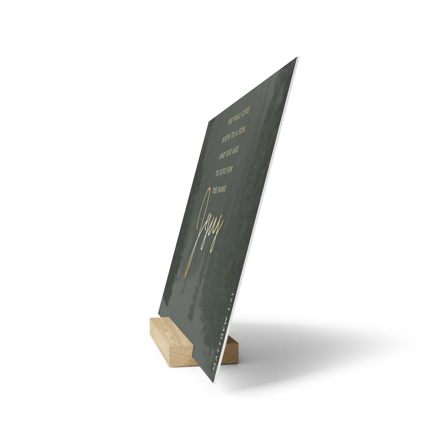 Matthew 1:21 Bible Verse Image, Gallery Board with Stand