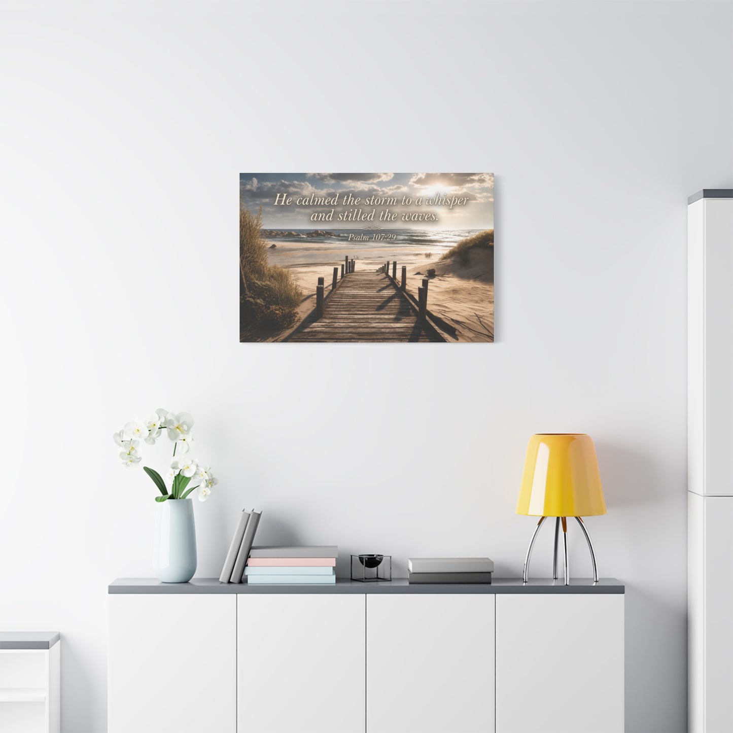 Personalized Beach Scripture Matte Canvas - Stretched Wall Art