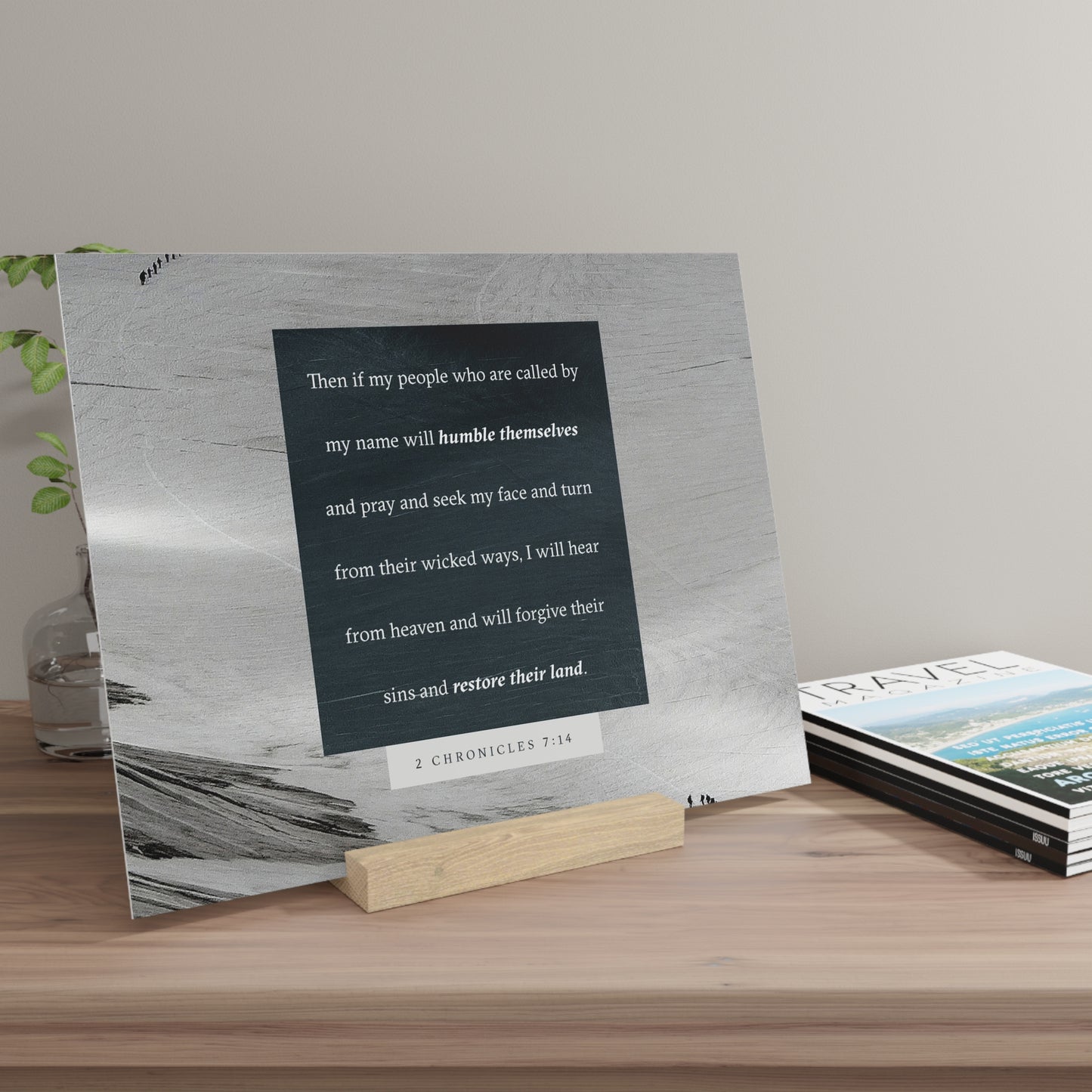 2nd Chronicles 7:14 verse image, Gallery Board with Stand