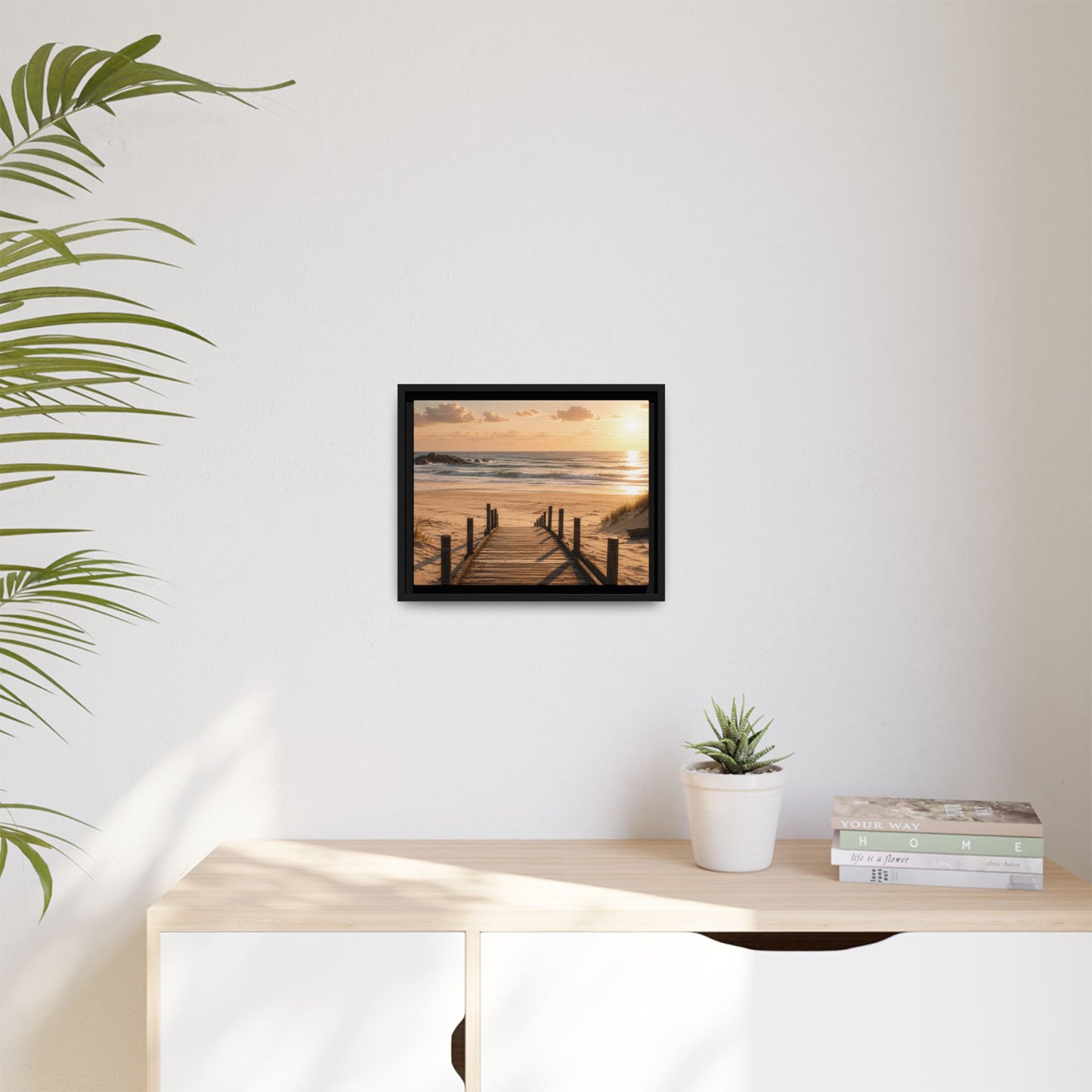 Customizable Beach Scripture Canvas — Personalized Family Beach Scene (Matte Framed)
