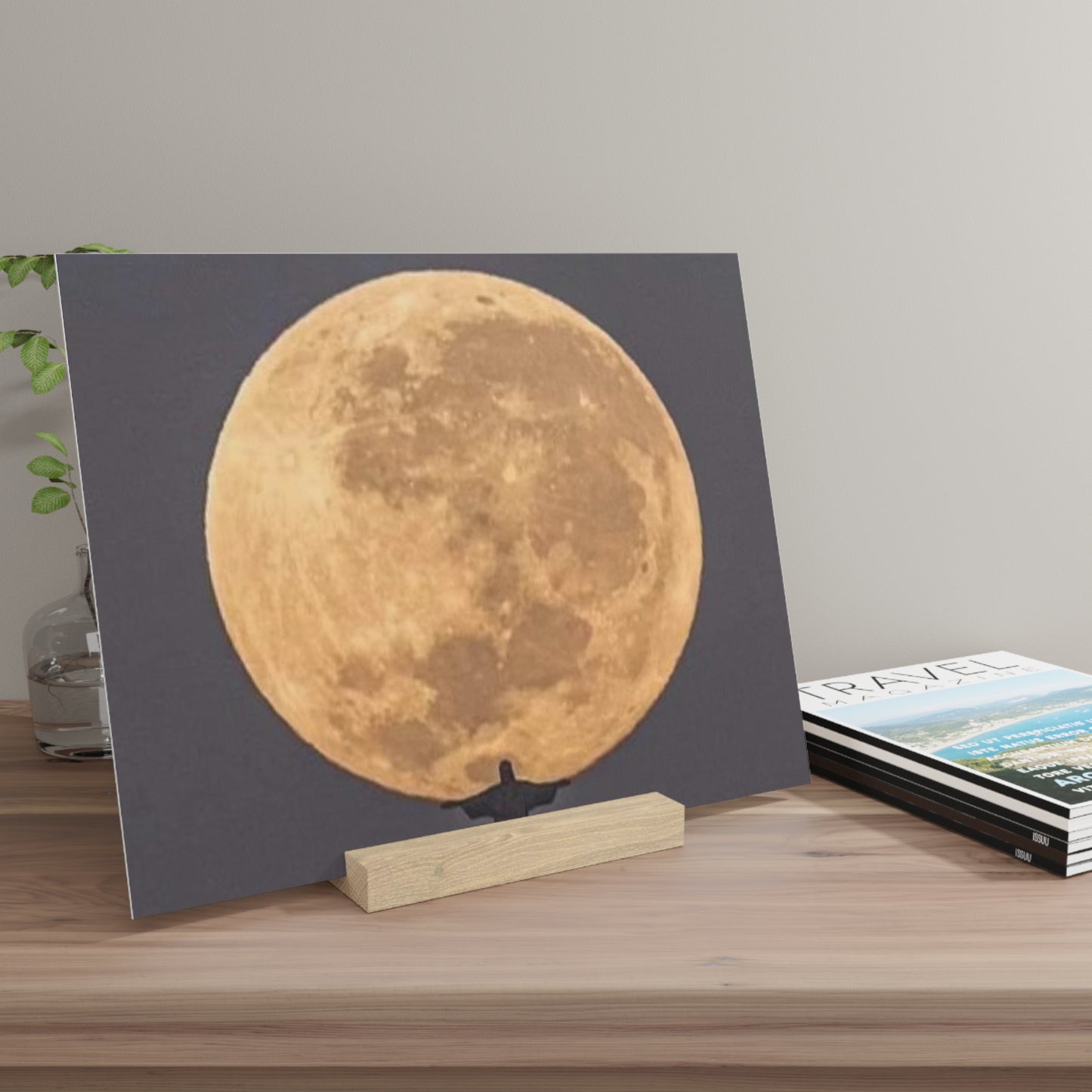 Chris the Redeemer, holding the moon, Canvas Board.