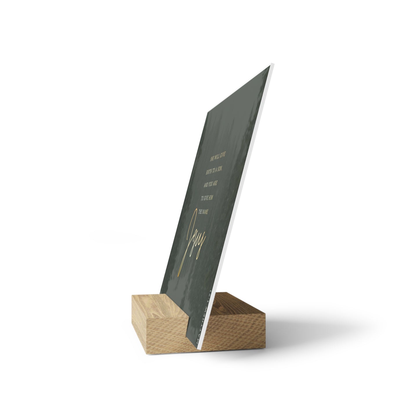 Matthew 1:21 Bible Verse Image, Gallery Board with Stand