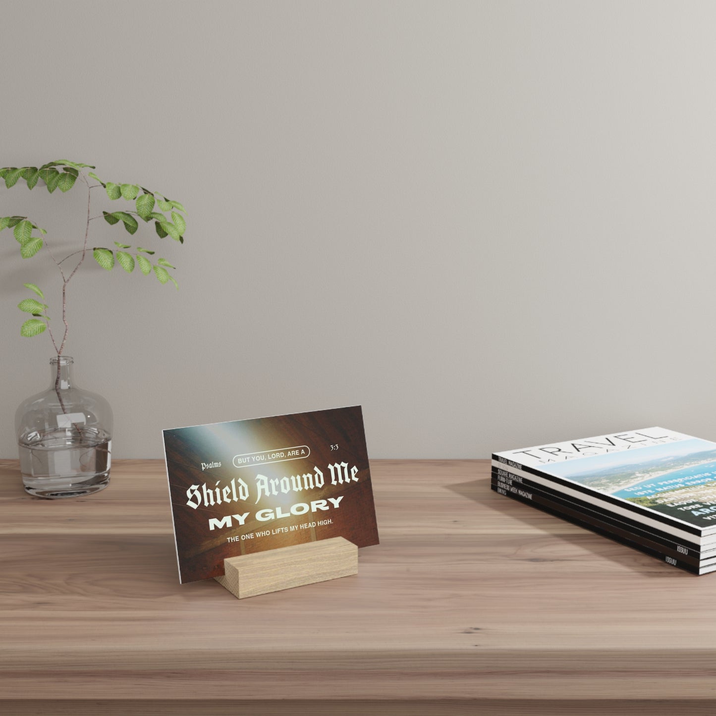Psalm 3:3, Bible Verse Image, Gallery Board with Stand