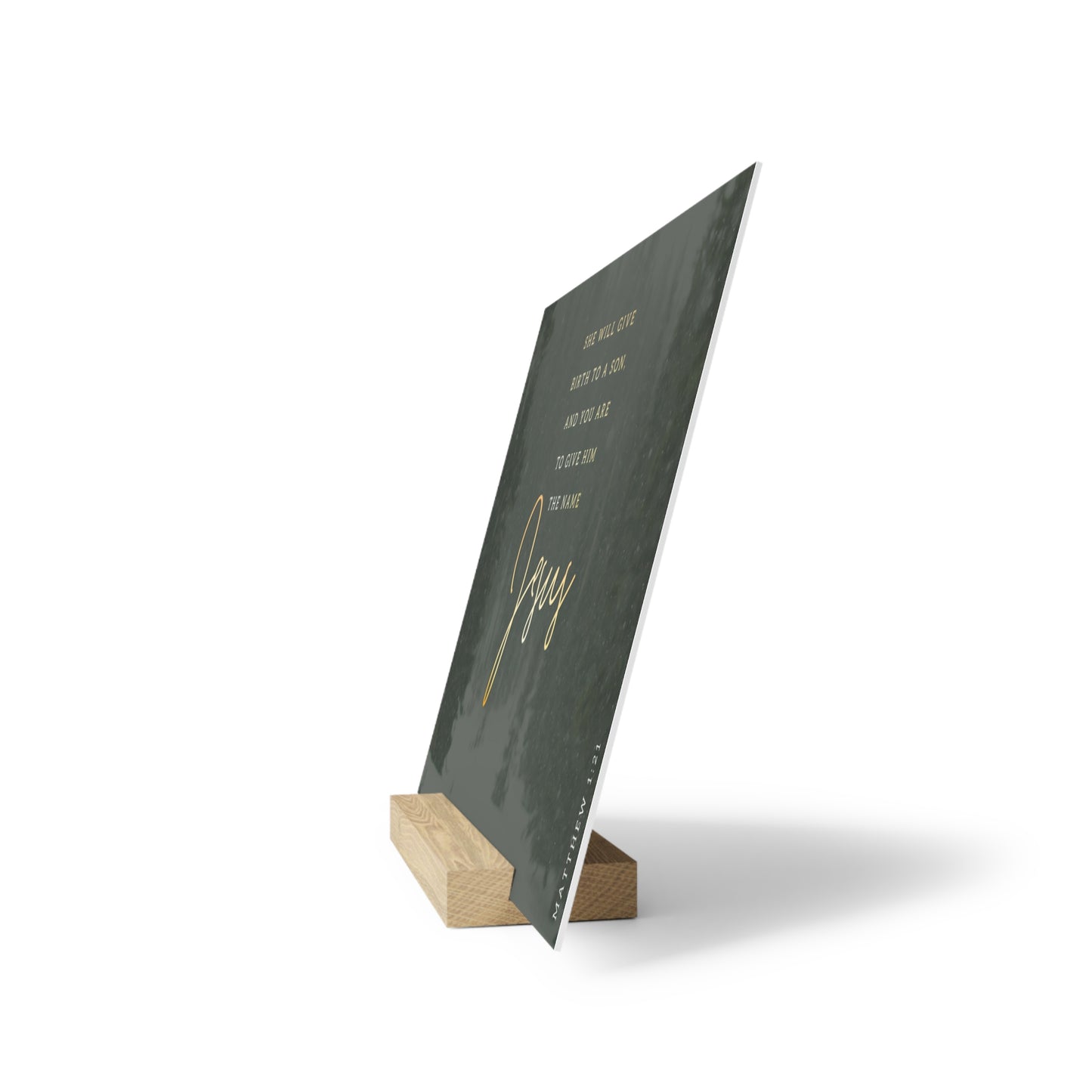 Matthew 1:21 Bible Verse Image, Gallery Board with Stand
